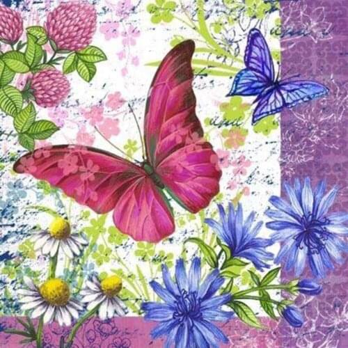 Flower Butterfly DIY Embroidery 11CT Cross Stitch Kits Needlework Craft Set Cotton Thread Printed Canvas Home Decoration On Sale