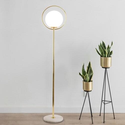 Postmodern floor lamp bedroom study simple creative glass ball LED living room standing glass floor lamp switch for floor lamps