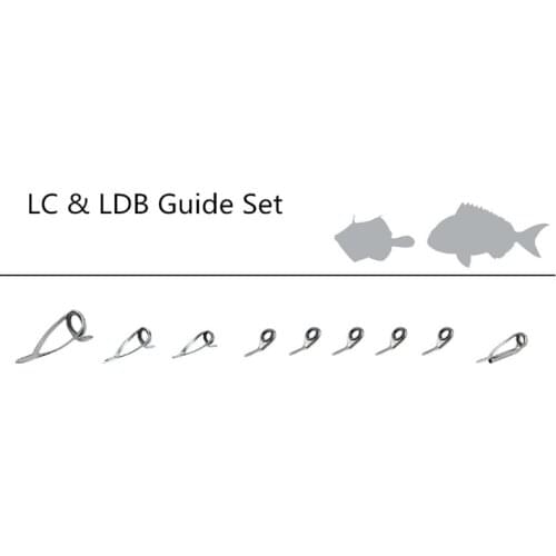 Small Boat rod Guide set one set (9pcs) smoke/silver/black color