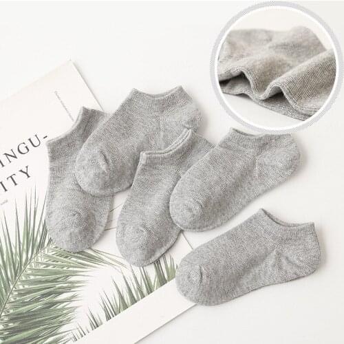 5 Pairs/lot 1 to 12 Years Summer Solid White Cotton Socks for Children Socks Spring Low Cut Socks Boys Girls Boat Socks
