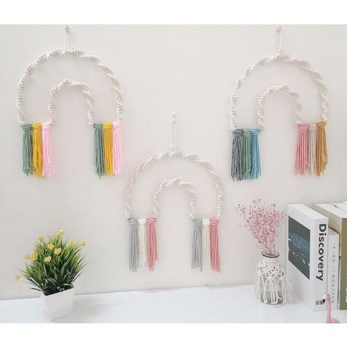 Handmade Hanging Decor Macrame Rainbow Korean Wall Ornaments Holiday Kids Room Photography Accessories Home Nursery Decoration