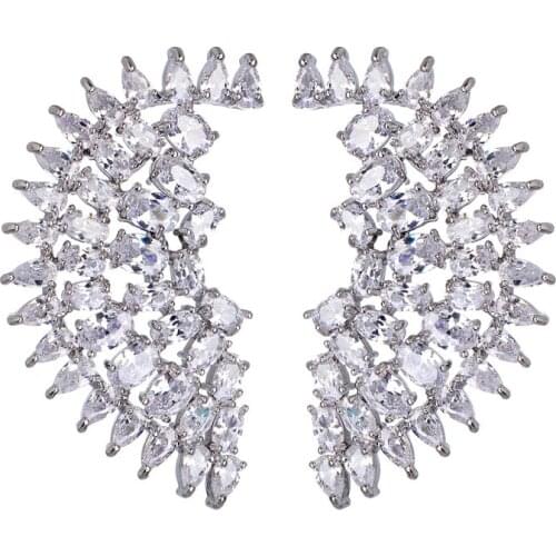 Bettyue Brand 5 Colors Gorgeous Fashion Multicolor Design Cubic Zircon Wing Stud Earring For Women Wedding Jewelry Party Gift