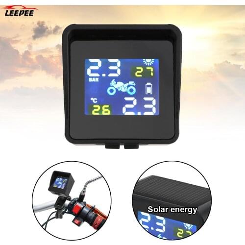 Motorcycle TPMS Moto Tire Pressure Tyre Temperature Monitoring Alarm System Internal or External Sensors LCD Display