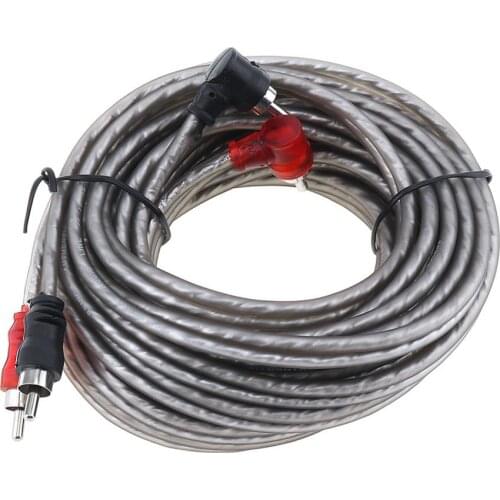 Universal 5M 40 Core Pure Copper Car Speaker Cable 2RCA to 2RCA Car Audio Wire Power Amplifier Horn Line Woofer Cable