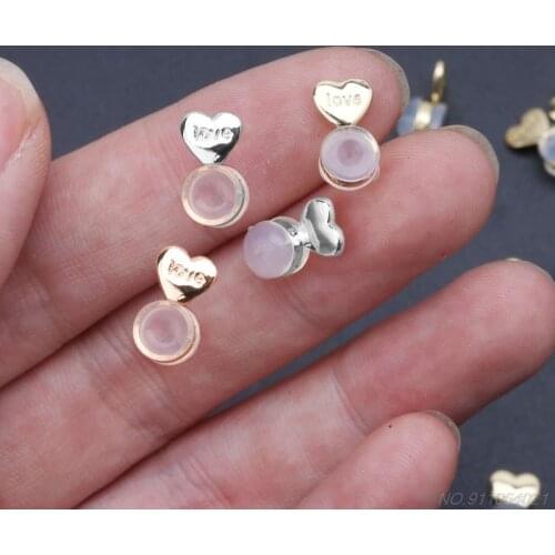 10Pcs Heart Love Magic Earring Lifters Backs Adjustable Hypoallergenic Nuts Ear Lobe-Support Women D08 20 Dropshipping