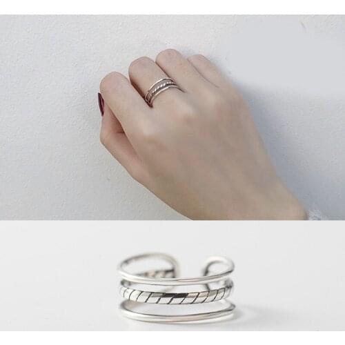 Romantic Style New Luxury Silver Color Big Personality Rings For Women Wedding Retro Adjustable Size Ring Party Gifts