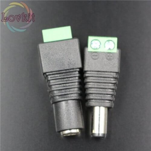 5 Pair Female+Male Connector Plugs 5.5x2.1mm For 5050 / 3528 LED Strip sigle color DC Power Supply AC Adapter Plug Cable Jack