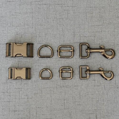 50 Sets 15mm 20mm 25mm Metal Belt Buckle Straps Slider D Ring Snap Clip Hook For Pet Dog Collar Leads Lobster Clasp Accessories