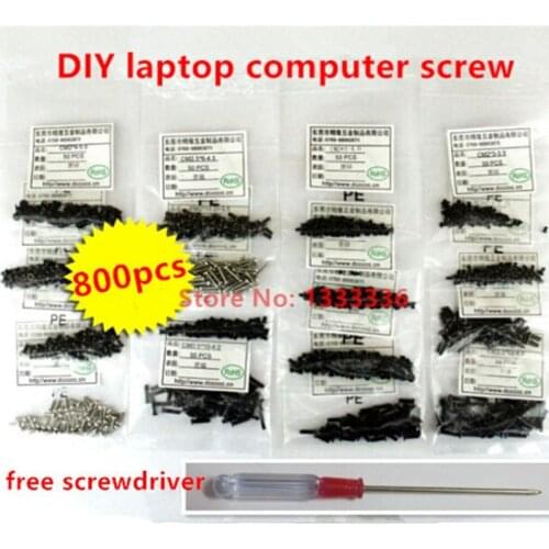 800pcs 16 Models Assembled Laptop Necessary Computer Screw/ Notebook DIY Screw Set Kits with Free Screwdriver