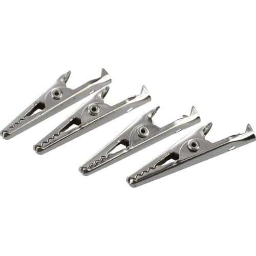 Brand New 50 Pcs Silver Tone Metal Insulated Alligator Clip Crocodile Clamps