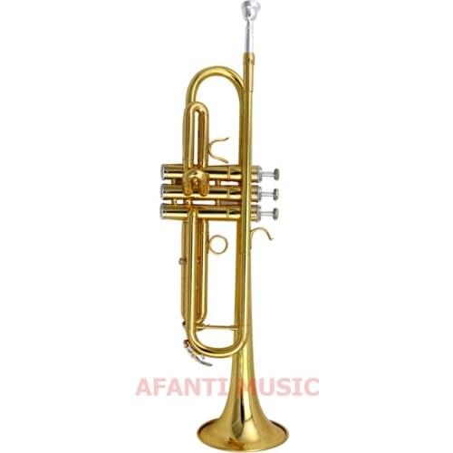 Afanti Music Bb tone / Yellow Brass / Gold Lacquer Trumpet (ATP-122)