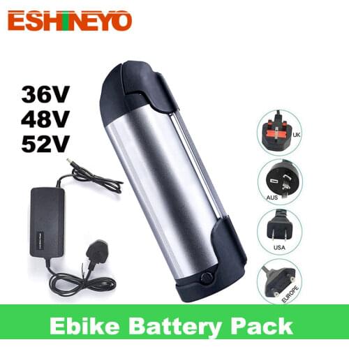 36V48V52V 10/12/15/18AH Battery Pack Water Bottle Lithium Battery Electric Bike Bicycler With Charger For BBS01 BBS02 BBSHD Moto