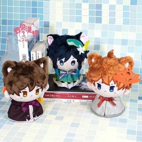 Anime Genshin Impact Venti Zhongli Tartaglia Mini Doll Pendant Plush Dango Cosplay Keychain School Bag Toys Keyrings Xmas Gifts