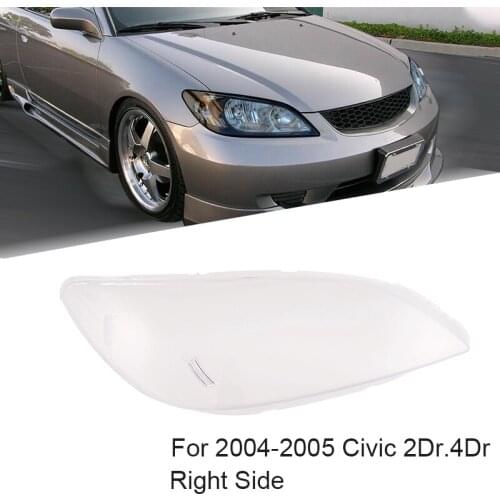 Car Front Side Headlight Clear Lens Lampshade Shell Cover for 2004-2005 Honda Civic 2Dr/4Dr
