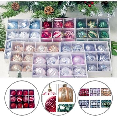 5 Styles 1 Box Good Glitter Balls Pendants Decoration Portable Christmas Decoration Vibrant Color for Party