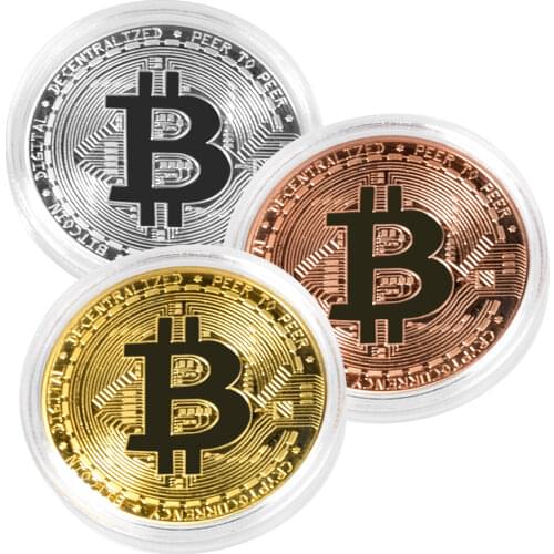 Bitcoin Physical Collector Gold Silver Rose Gold Plated Coin BTC 40mm Souvenir Great Gift Bitcoin Physical Collectible Coins