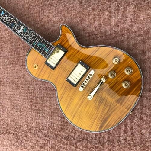 Guitar Exclusive Quality, Tiger Flame Maple Top, Abalone Inlaid Fingerboard, Free Delivery