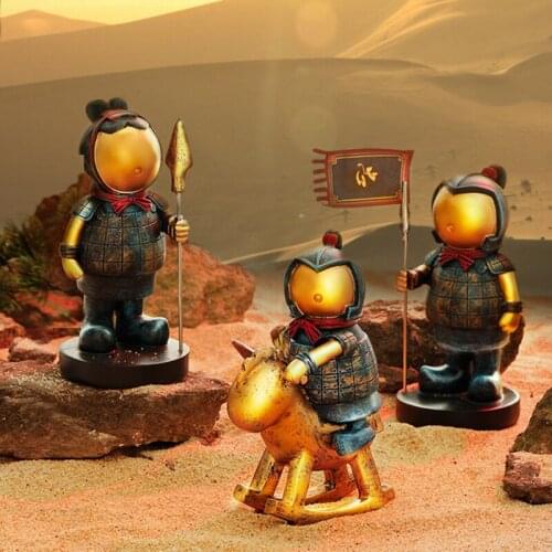 Chinese terracotta warriors and horses ornaments home accessories porch living room office desktop decoration furnishings