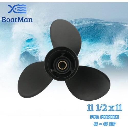 Boat Propeller 11 1/2X11 For Suzuki Outboard Motor 35HP 40HP 50HP 60HP 65HP Aluminum 13 Tooth Spline Engine Part 58100-88L21-019