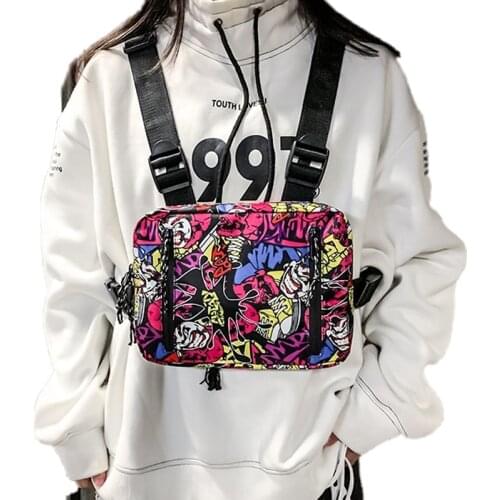 2021 Graffiti Hip-Hop Chest Bags For Man Fashion Double Opening Rectangle Streetwear Sgraffiti Writer Chest Rig Bag