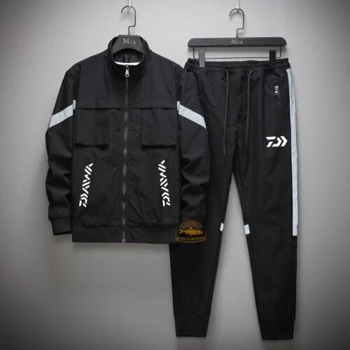 2020 DAIWA Mens Fall / Winter Windproof Fishing Casual Two-piece Suit Outdoor Mountaineering Cycling Sunscreen Breathable Set