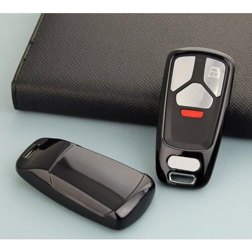 For Audi New Q5 Q7 A4 B9 A5 TT S4 S5 SQ5 Smart Car Key Fob Cover Case Holder Black Soft Accessories