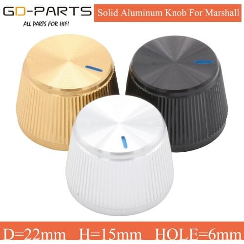 22mm-15mm Mini Solid Full Aluminum Set knob Button For Marshall Guitar AMP Effect Pedal Cabinet 6mm Shaft Hole Silver Black Gold