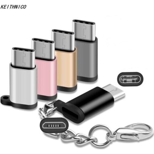 10Pcs USB Type C Adapters USB-C Male to Micro USB Female Convert Connector with Keychain Sync Charger for Samsung S9 S8 Macbook