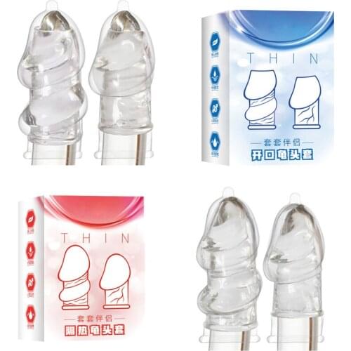 Penis Delay Large Glans Cover Transparent and Thickening Adult Products 360-degree Surround Desensitization Mens Adult Products