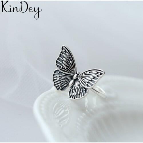 Romantic Charming Open Butterfly Ring for Women Vintage Boho Party Rings Gothic Punk Jewelry Gifts for Girls 2021