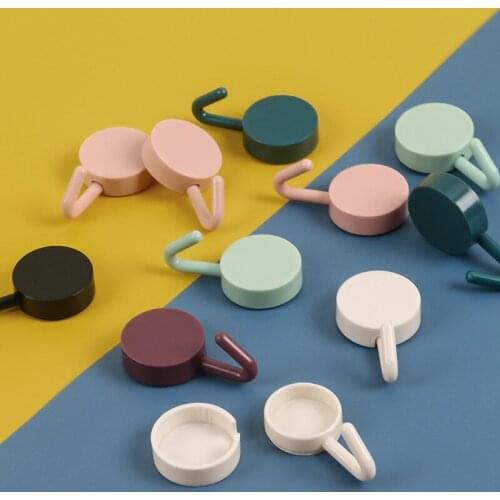 1pcs Self-adhesive Kitchen Hooks For Home Bathroom Accessories No Drilling Wall Hanging Creative Hooks Wall Mounted Decor Hook