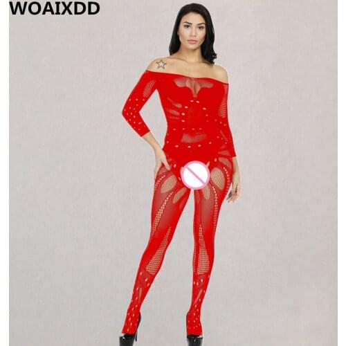Sexy Open Crotch Full Body Stockings Erotic Fishnet Transparent Lingerie Women Teddy Babydoll Costumes Porn Intimates Underwear