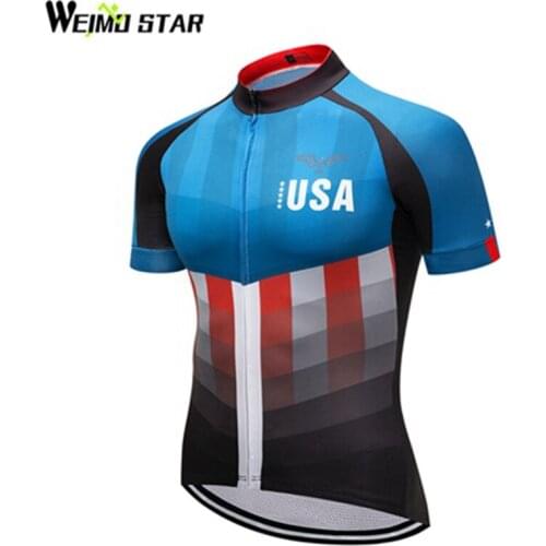 USA Team Racing Sport Cycling Clothing Short Sleeve Autumn Cycling Jersey Top Ropa Ciclismo Road mtb Bicycle Bike Jersey