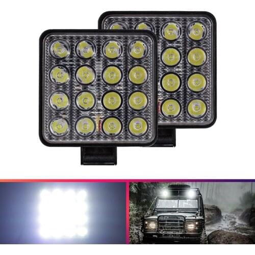 Led work light bar square spotlight LED flash light 48W auto car 12V 24V for Offroad 4X4 Accessories Trucks SUV ATV Boat Tractor