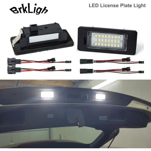 2Pcs No Error LED Number License Plate Lights Lamps For VW Golf 6/7 Passat B6 B7 B8 Jetta Sharan Tiguan Touareg Car Accessories