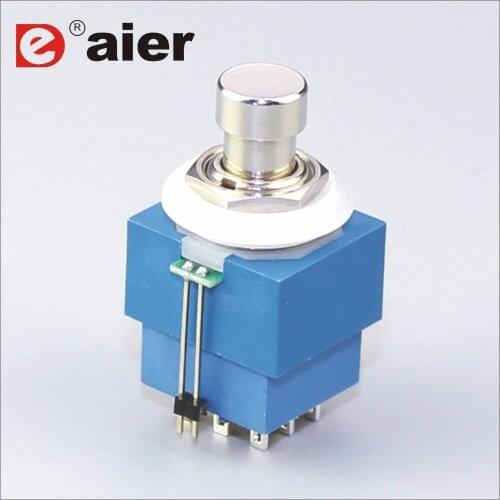 Purple PBS-24-302-N1 illuminated latching LED footswitch 3pdt guitar pedal parts in push button switch