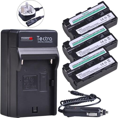 Tectra 3Pcs 2600mAh NP-F550 NP-F570 Battery for Sony CCD-SC55 CCD-TRV81 CCD-TRV90 NPF570 NP F550 Battery+Digital Charger+UK Plug