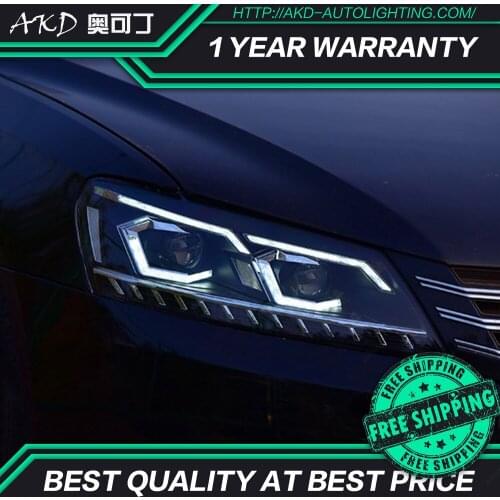 AKD tuning car Headlight For Volkswagen Passat US verson 2011 Headlights LED DRL Running lights Bi-Xenon Beam lights angel eyes