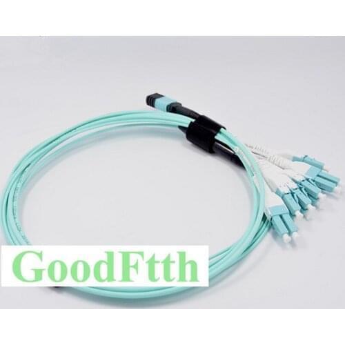 Fiber Patch Cord Female MPO-LC Uniboot with Pull Tab Bar OM3 12 Cores GoodFtth 1-15m 2PCS/LOT