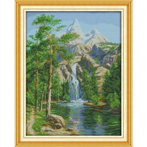 Everlasting Love Christmas High Mountain And Flowing Water (2) Ecological Cotton Cross Stitch 11CT And 14CT Printed New Store