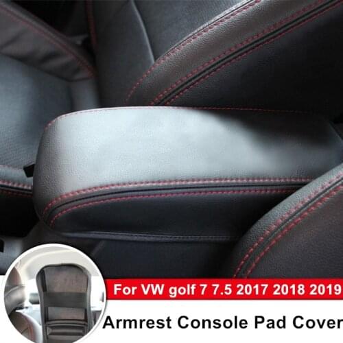 Protective Leather Car Armrest Box Pad Cover For VW Golf 7 MK7 2013-2017 Armrest Cushion Console Box Protect Cover