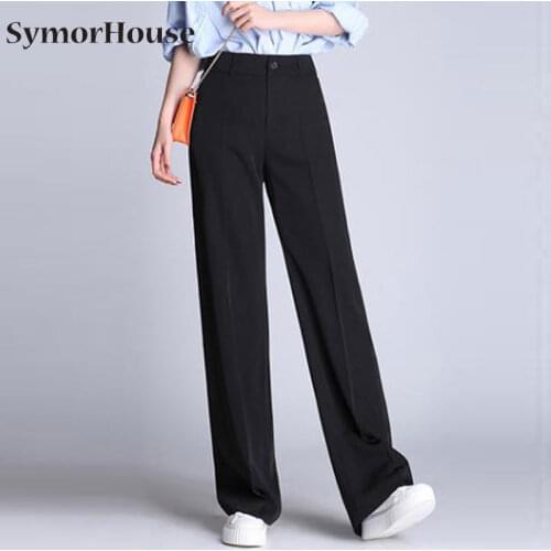 Woman Trousers Spring Autumn Casual Loose Plus Size 4XL Black Long Pants Fashion high Waist Office Suit Wide Leg Pants