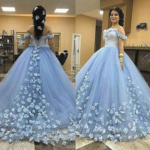 SuperKimJo Vestido De Noiva Blue Wedding Dress Ball Gown Elegant Off the Shoulder Cheap Wedding Gown Boho Gelinlik