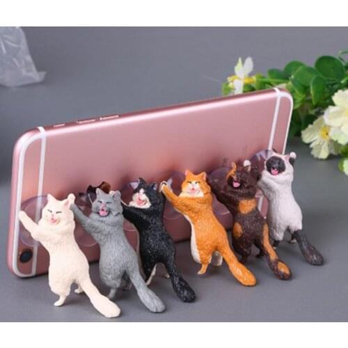 Cat Tablet Phone Holder Table Stand Sucker Resin Smartphone Holder Party Gifts For Guests Home Decor 1Pcs