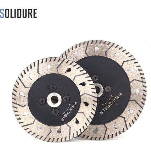 125mm or 150mm with Flange Diamond Grinding and Cutting Blades Tool Turbo Segmented Stone Cutting For Granite Sandstone
