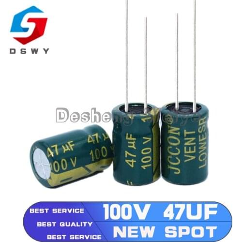 20PCS Higt Quality 100V47UF 8*12MM/10*13MM 47UF 100V Electrolytic Capacitor