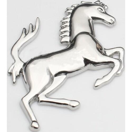 2019 New Stickers Silver Gold Metal Stainless for Horse Style Horse Badge Emblem 3D Metal Car Stickers flyHorse car stickers