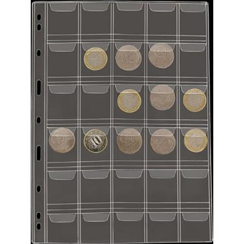 30 Pockets Classic Plastic Coin Holder Sheet Storage Collection Money Album Case
