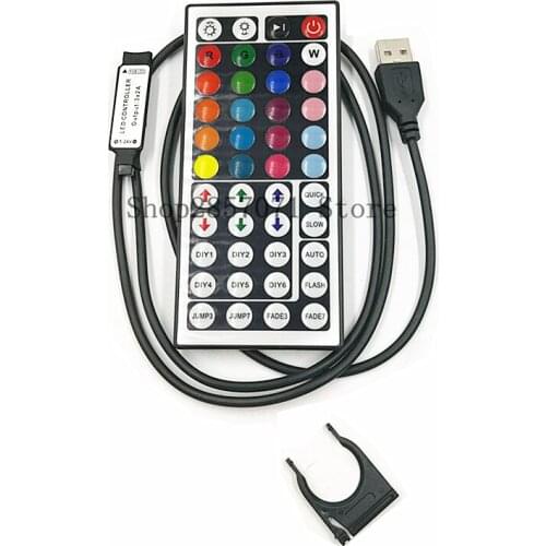 44Key USB LED RGB Controller IR Remote Control LED Light Dimmer For SMD 5050 2835 5V RGB LED Strip Light