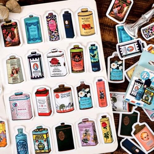 45 Pcs Vintage Washi Stickers Bottle Sticker For Scrapbooking Notebook Diary Albums Stationery Decoration